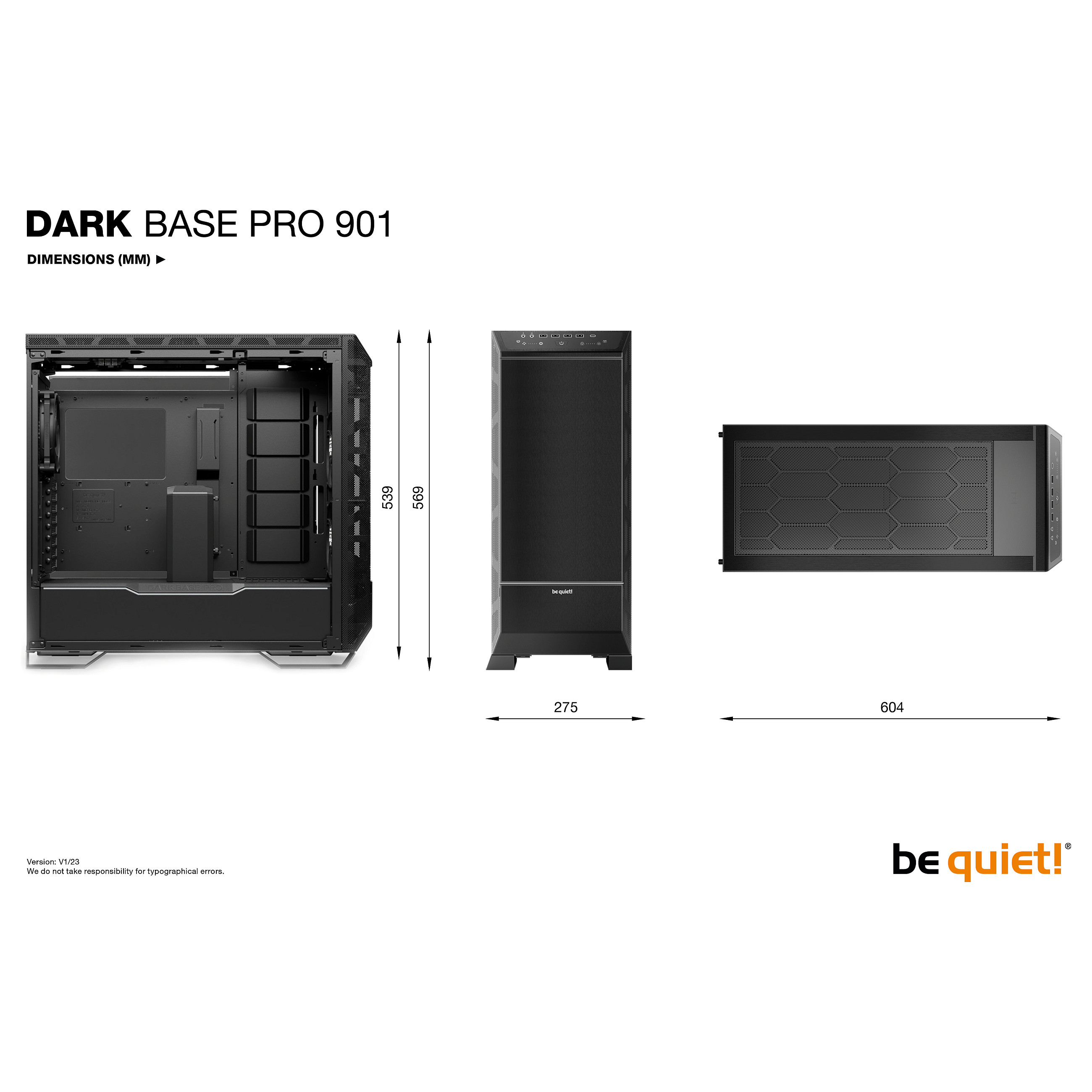 Kućište za računalo BE QUIET! DARK BASE PRO 901 (Crno, Full Tower)-11