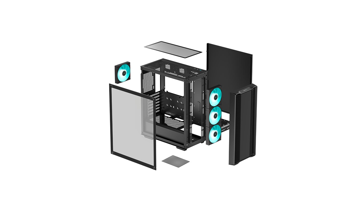 Kućište za računalo DEEPCOOL CC560 V2 Midi Tower (SPCC, ABS, staklo, ATX, micro ATX, Mini-ITX, crna)-0