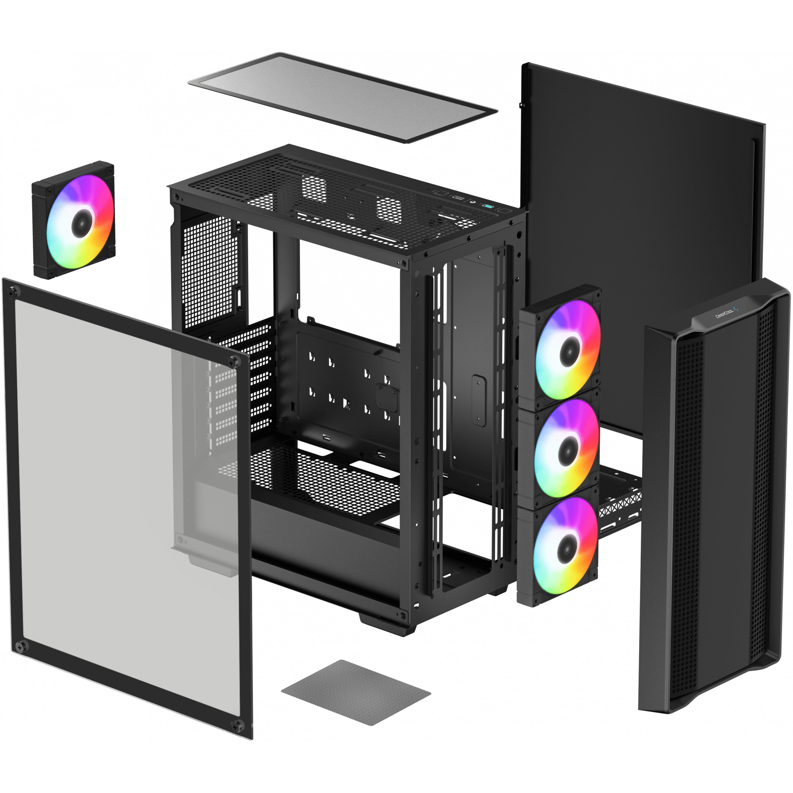 Kućište za računalo DEEPCOOL CC560 ARGB V2 (Midi Tower, crna, aRGB osvjetljenje, ATX, micro ATX, Mini-ITX)-3