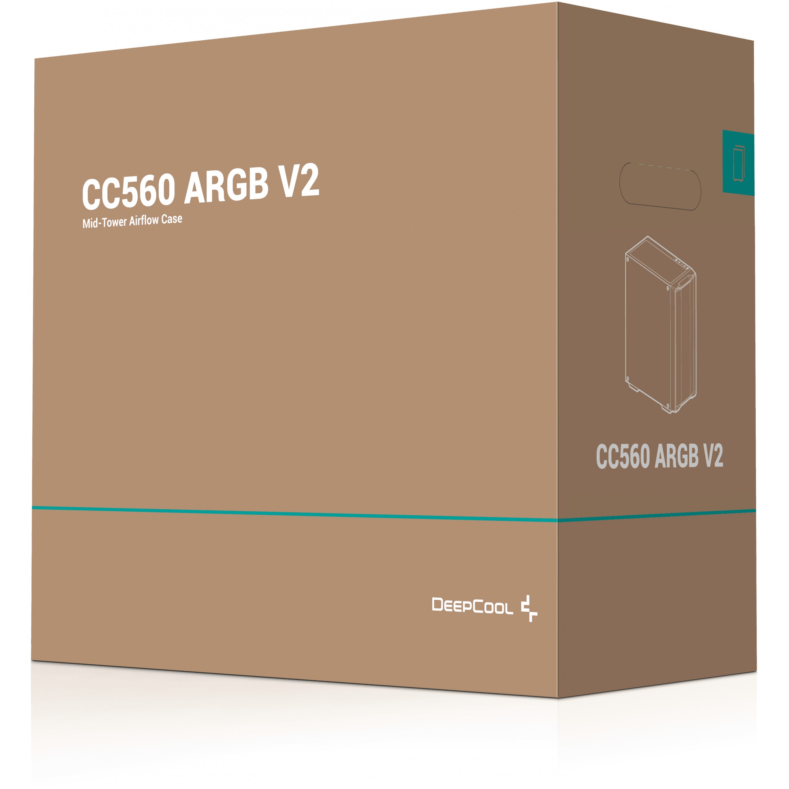 Kućište za računalo DEEPCOOL CC560 ARGB V2 (Midi Tower, crna, aRGB osvjetljenje, ATX, micro ATX, Mini-ITX)-4