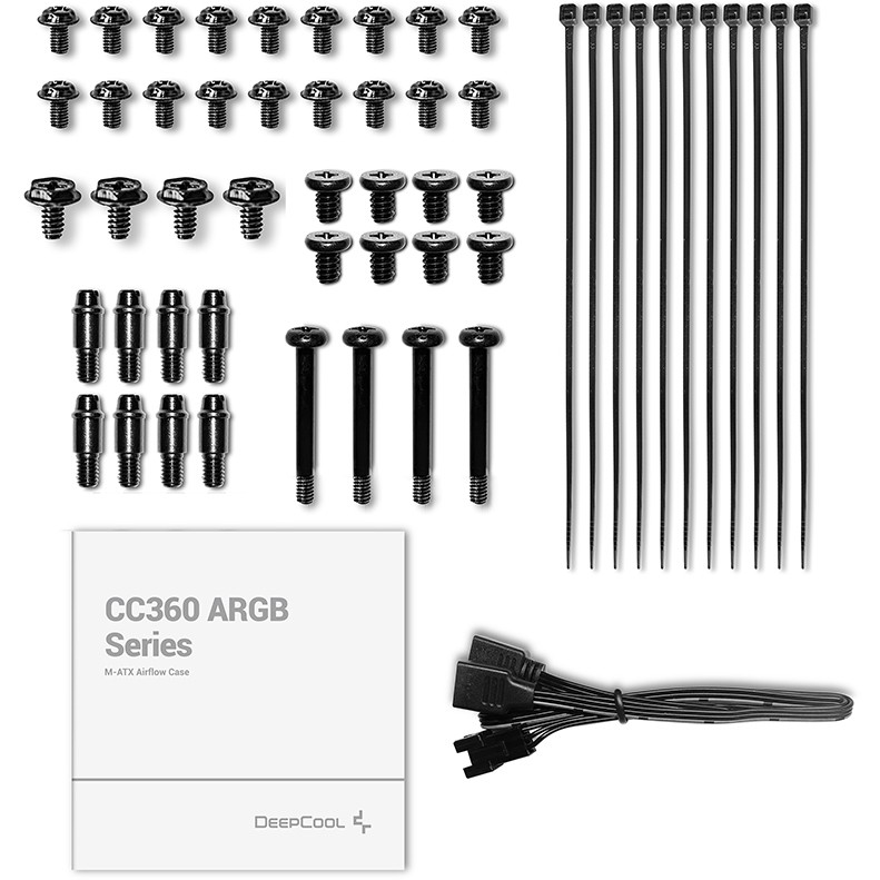 Kućište za računalo DEEPCOOL CC360 ARGB (Mini Tower, crna boja, ABS i čelik, prozirna staklena ploča)-5