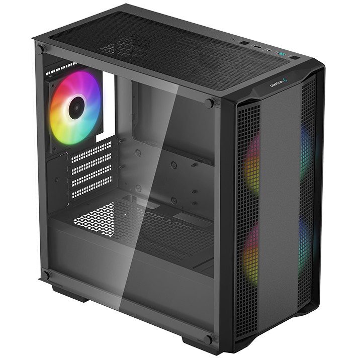 Kućište za računalo DEEPCOOL CC360 ARGB (Mini Tower, crna boja, ABS i čelik, prozirna staklena ploča)-7