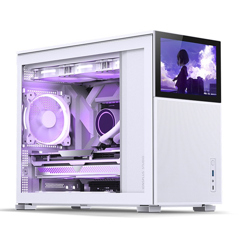 Kućište za računalo JONSBO D31 MESH, Micro-ATX, staklo (bijelo, TFT-LCD zaslon, 20.3 cm, 60 Hz, USB-C, HDMI)-42