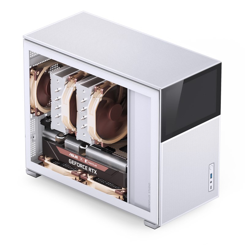 Kućište za računalo JONSBO D31 MESH, Micro-ATX, staklo (bijelo, TFT-LCD zaslon, 20.3 cm, 60 Hz, USB-C, HDMI)-2