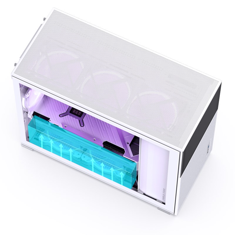 Kućište za računalo JONSBO D31 MESH, Micro-ATX, staklo (bijelo, TFT-LCD zaslon, 20.3 cm, 60 Hz, USB-C, HDMI)-30