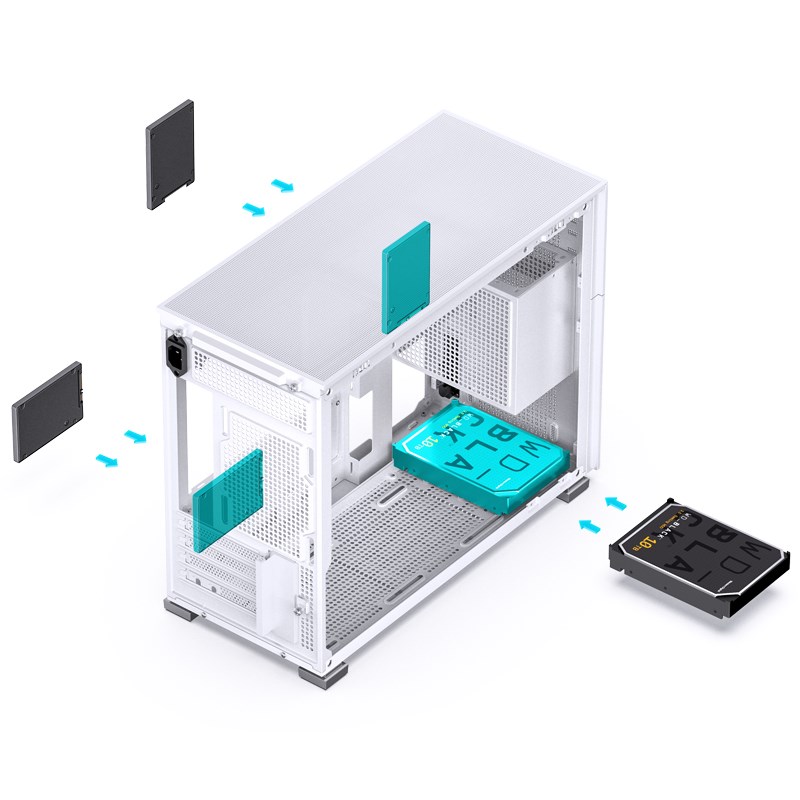 Kućište za računalo JONSBO D31 MESH, Micro-ATX, staklo (bijelo, TFT-LCD zaslon, 20.3 cm, 60 Hz, USB-C, HDMI)-25