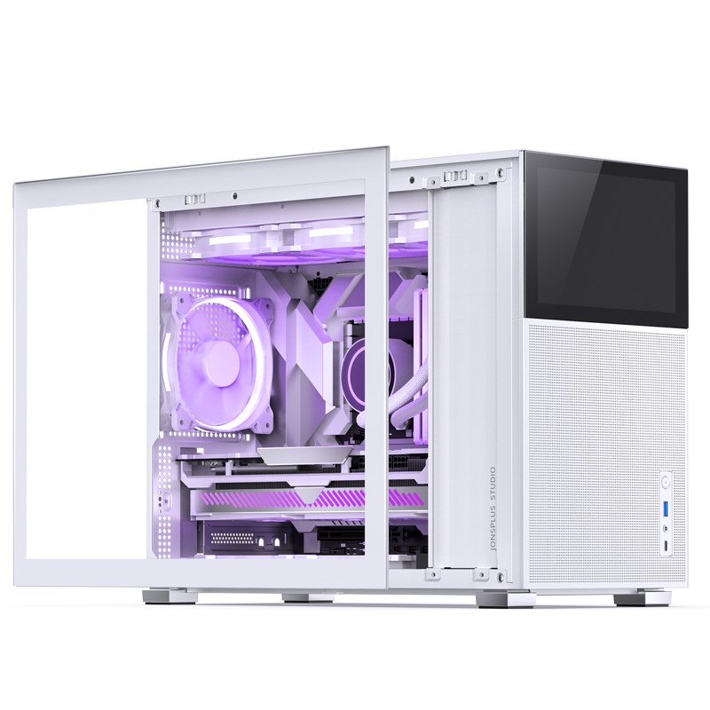 Kućište za računalo JONSBO D31 MESH, Micro-ATX, staklo (bijelo, TFT-LCD zaslon, 20.3 cm, 60 Hz, USB-C, HDMI)-14