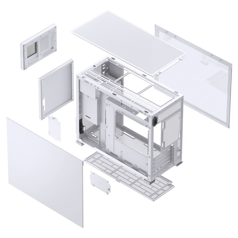 Kućište za računalo JONSBO D31 MESH, Micro-ATX, staklo (bijelo, TFT-LCD zaslon, 20.3 cm, 60 Hz, USB-C, HDMI)-5