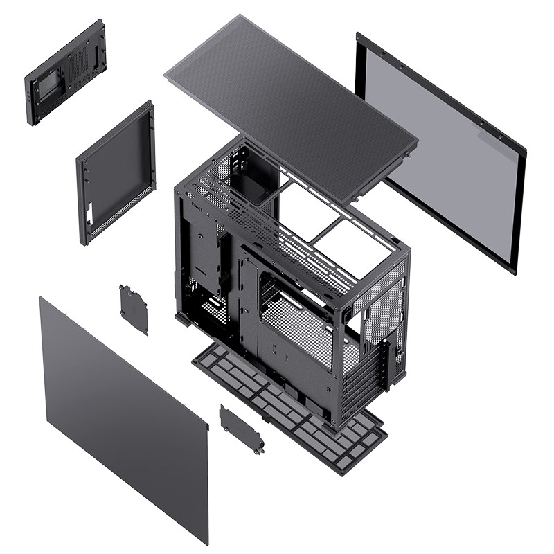 Kućište za računalo JONSBO D41 MESH Screen (kaljeno staklo, crna boja)-4