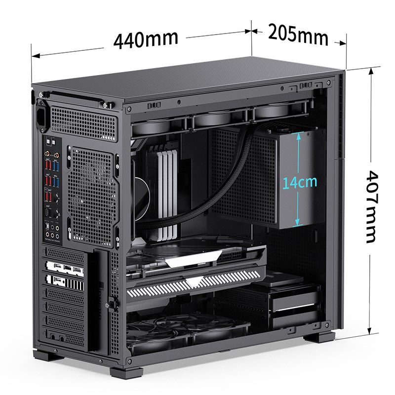 Kućište za računalo JONSBO D41 MESH Screen (kaljeno staklo, crna boja)-2