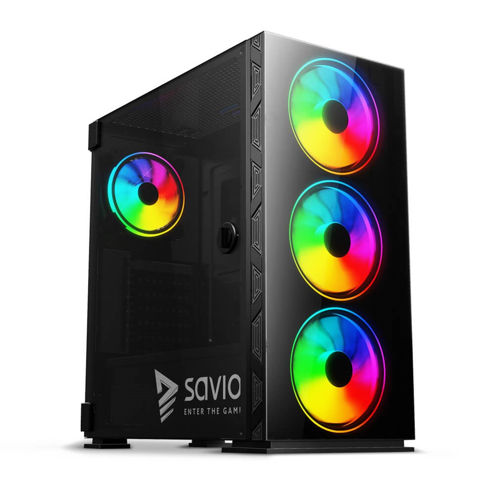 Kućište za računalo SAVIO Prime X1 Argb staklo (crno)-6