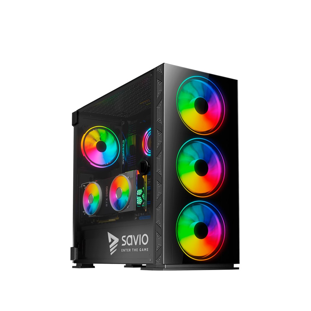Kućište za računalo SAVIO Prime X1 Argb staklo (crno)-2