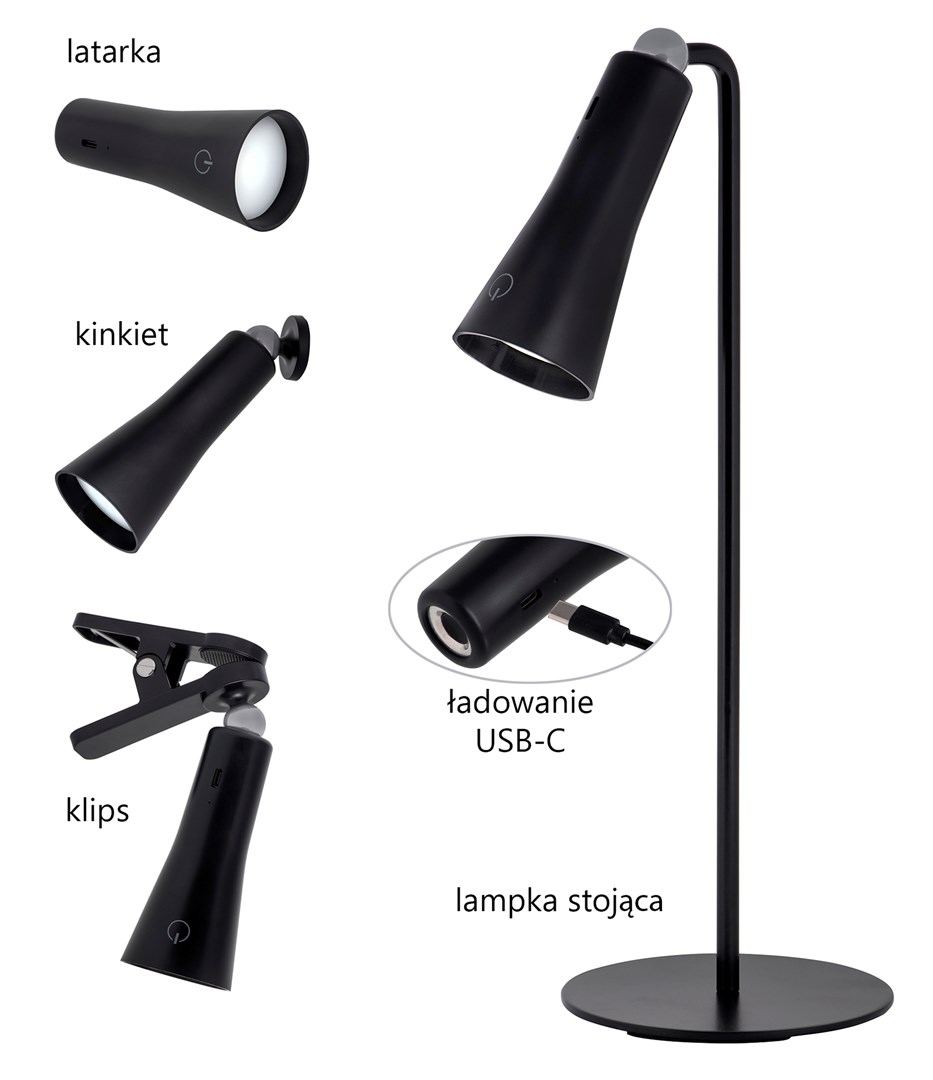 Stolna lampa ACTIVEJET AJE-IDA 4IN1 crna-5