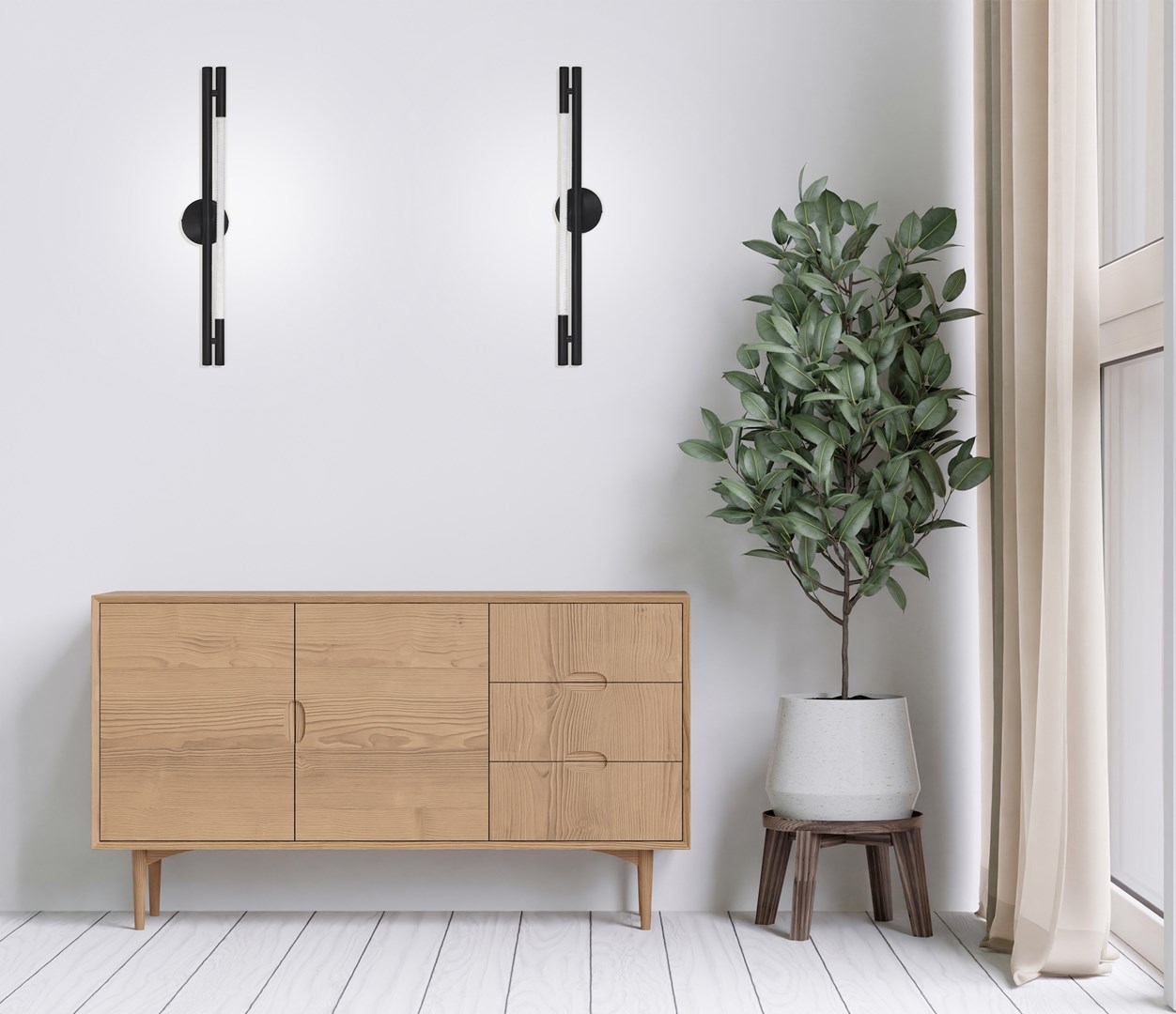 Zidna LED lampa ACTIVEJET AJE-CHARLIE NW (Prirodno bijela svjetlost, 1100 lm, 8 W, 196 LED žarulja, Crna)-1
