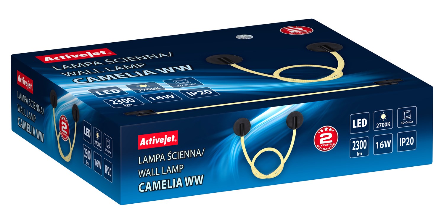 Zidna LED lampa ACTIVEJET AJE-CAMELIA WW (16 W, 2300 lm, toplo bijela, IP20, crna)-6