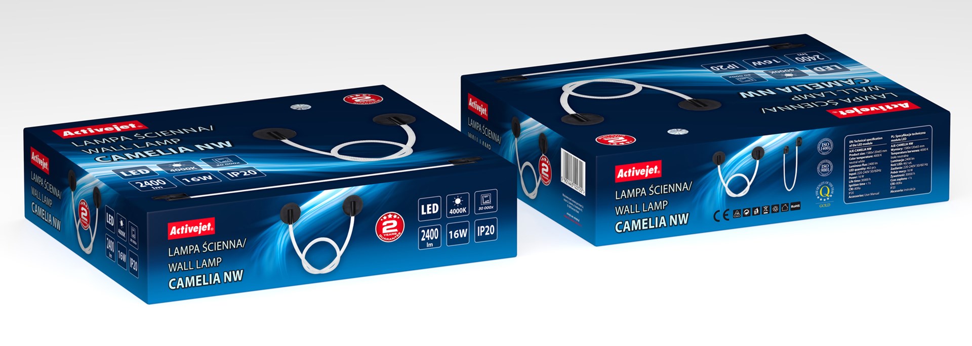 Zidna LED lampa ACTIVEJET AJE-CAMELIA NW (Crna, 16W, 2400 lm, 4000 K, IP20)-2