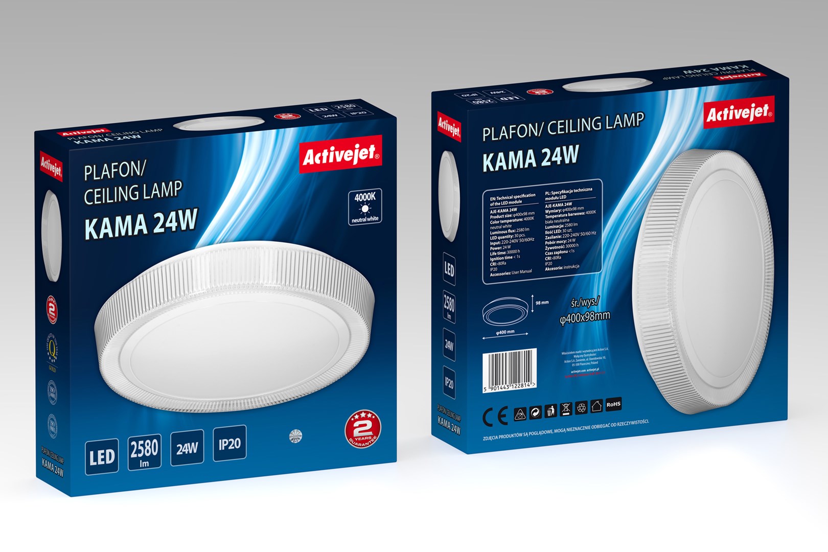 Plafonjera ACTIVEJET AJE-KAMA (LED, 24W, 2580 lm, 4000 K, IP20, bijela)-8