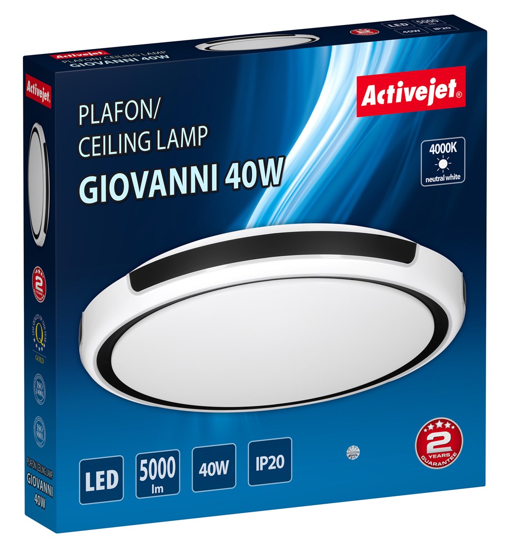 LED stropna svjetiljka ACTIVEJET AJE-GIOVANNI 40W (60 žarulja, 5000 lm, 4000 K, IP20, crna)-3
