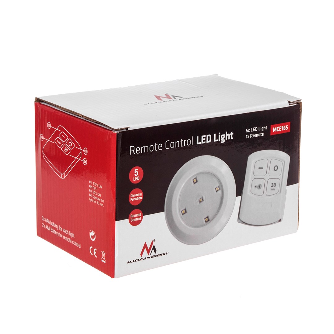 Set daljinskih LED lampi Maclean Energy MCE165, AAA baterije, 6 komada u setu-2