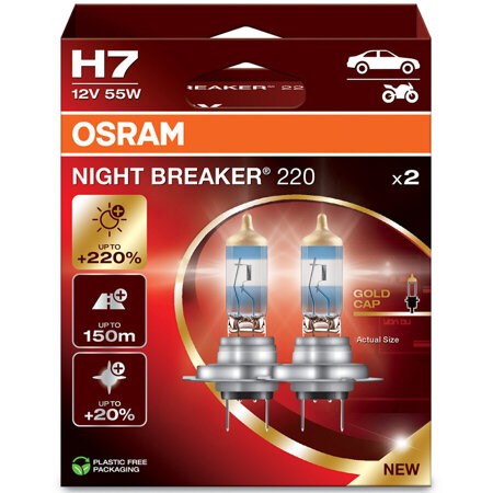 OSRAM NIGHT BREAKER 220 H7 CAR HALOGEN BULB 2 pc(s)-0