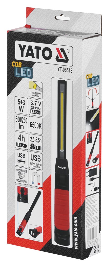 Radna lampa Yato YT-08518 LED 8 W (crna, s magnetom i kukom)-10