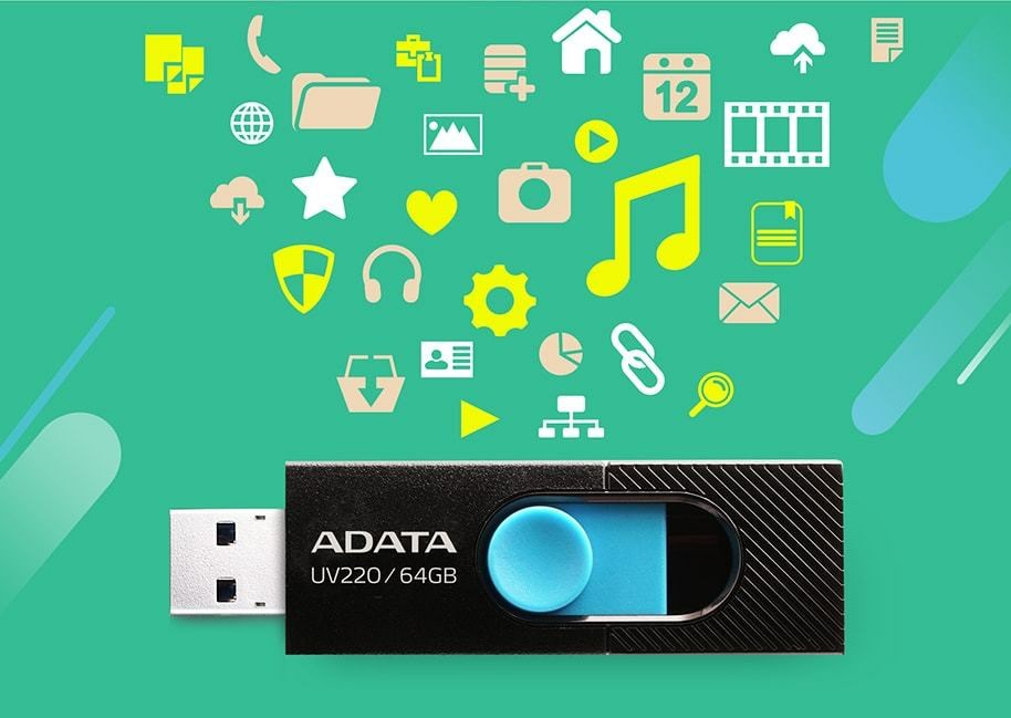 USB memorija ADATA UV220 64 GB (USB Type-A 2.0 crna, plava)-2