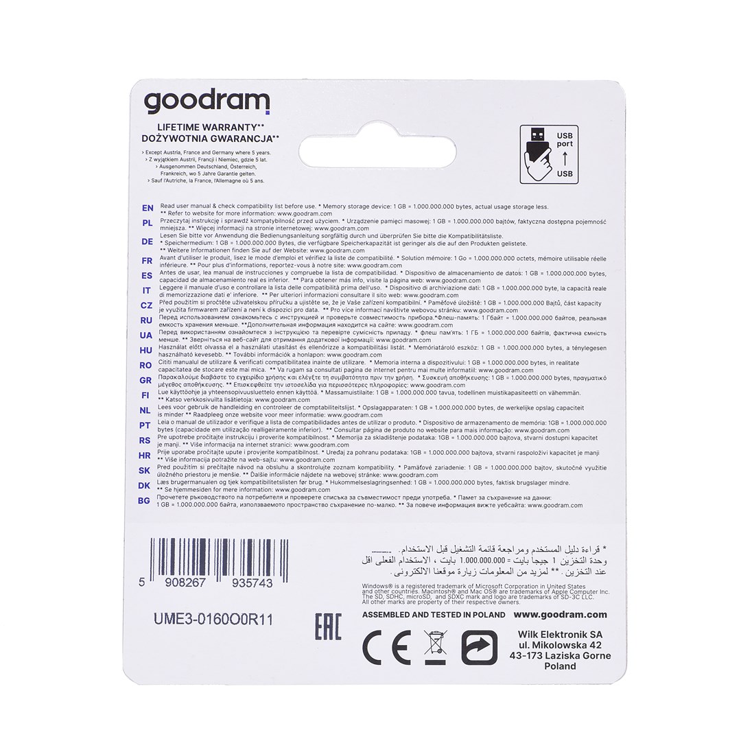 USB stick Goodram UME3-0160O0R1 (16 GB, USB Type-A, 3.2 Gen 1) narančasti-1