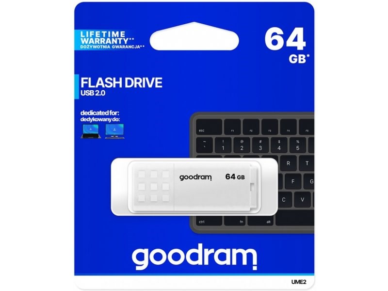 Memorija USB Goodram UME2 (64 GB, USB Type-A, 2.0) bijela-2
