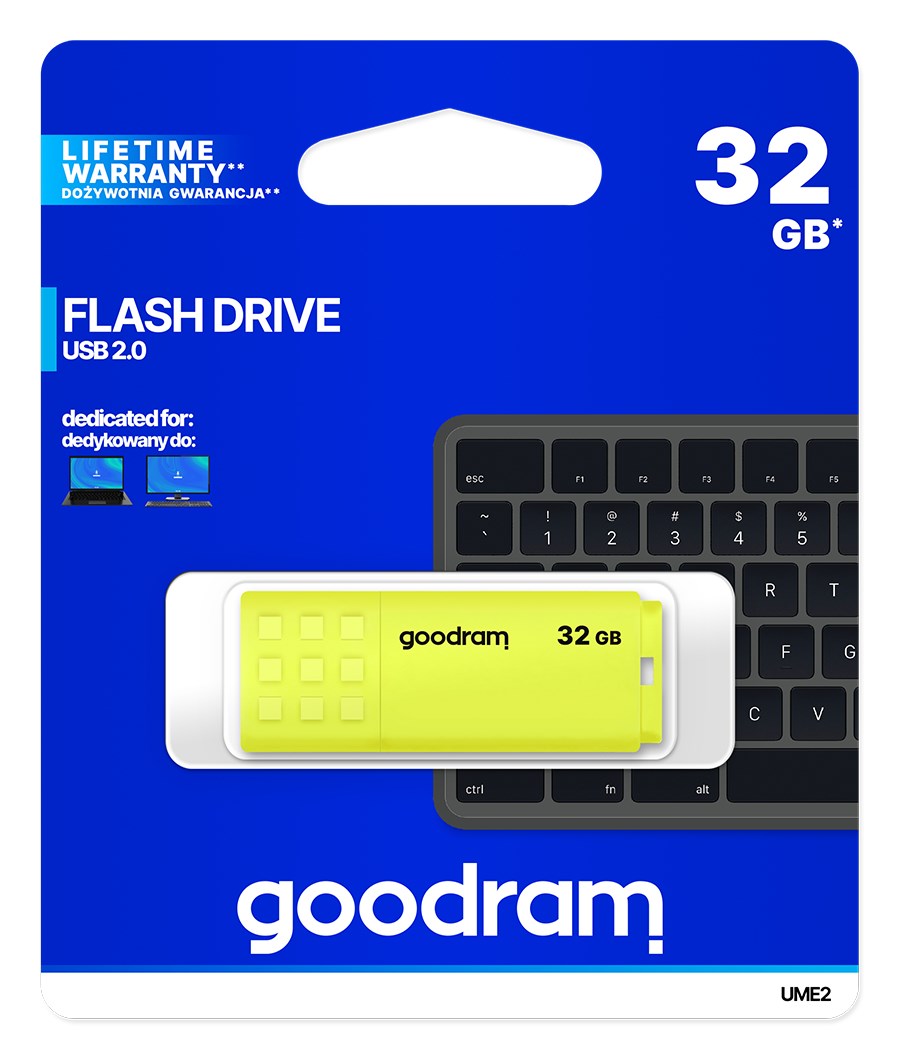 Memorija USB Goodram UME2 (32 GB, USB Type-A, 2.0) žuta-3