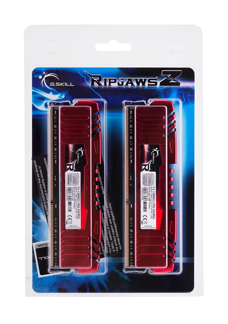 Memorijski modul G.Skill (32 GB, 4 x 8 GB, DDR3, 1600 MHz) CL10 RipjawsZ-1