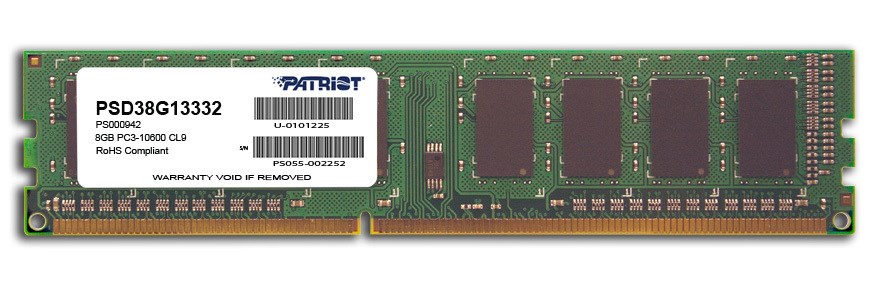Memorija PATRIOT (8GB, PC3-10600, DDR3, 1333MHz)-0