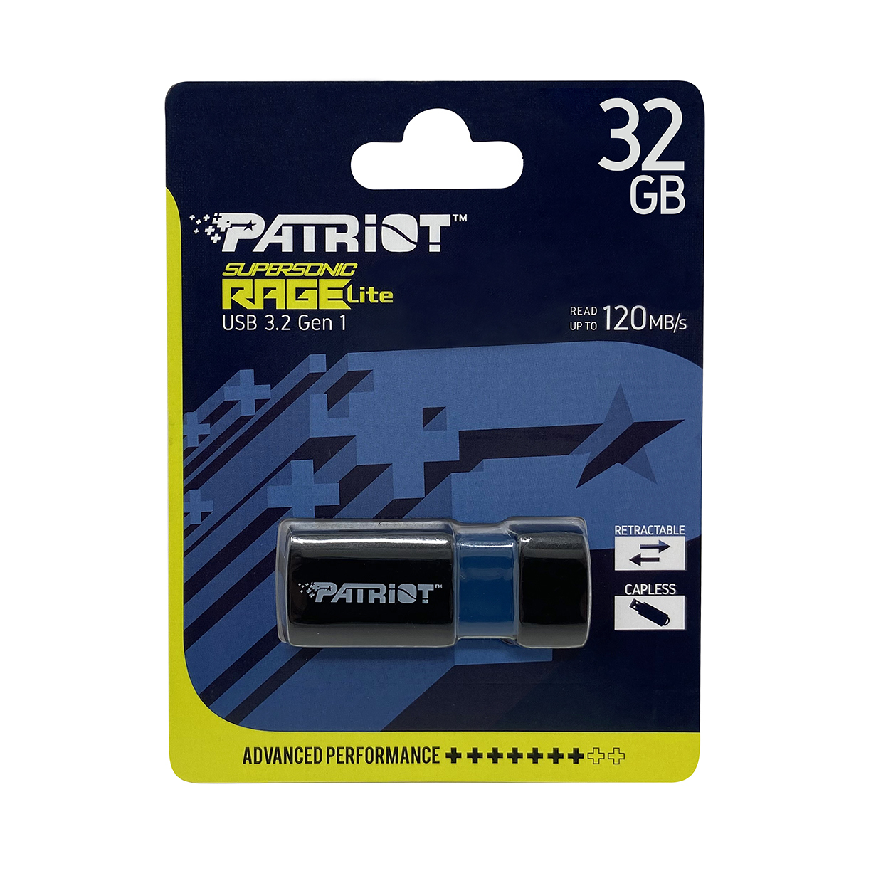 USB PATRIOT Supersonic Rage Lite (32GB, USB-A, 3.2 Gen 1 crna i plava)-6
