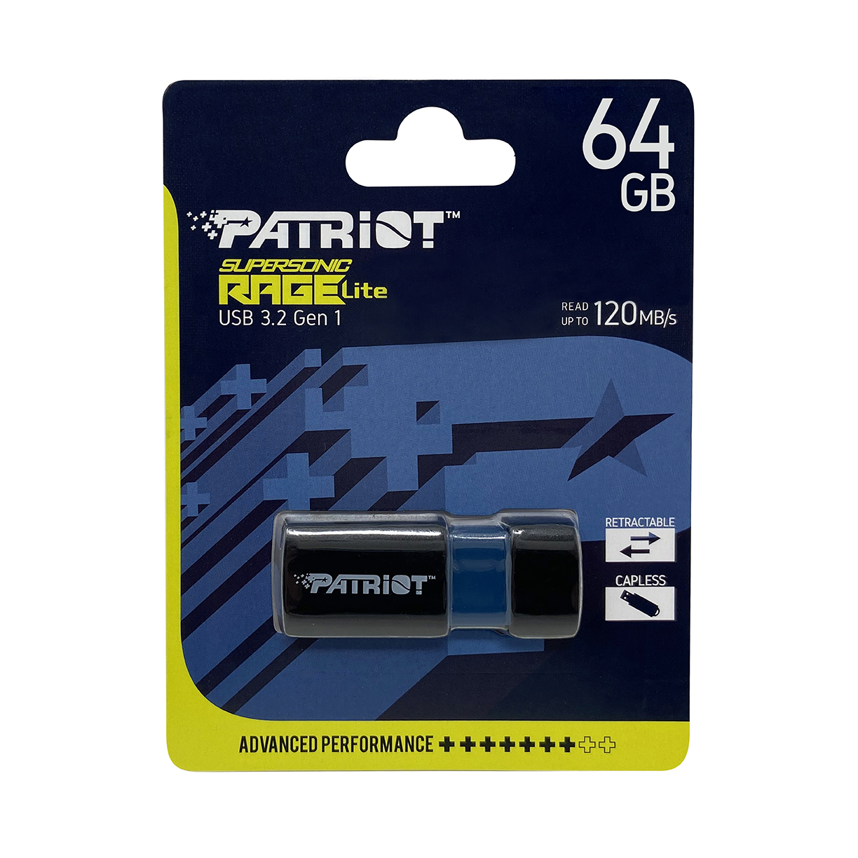USB memorija  PATRIOT Supersonic Rage Lite (64GB, USB-A, 3.2 Gen 1 crna i plava)-4