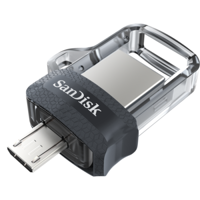 USB memorija Flash Drive SANDISK Ultra Dual M3.0 (256 GB, USB Type-A / Micro-USB 3.2 Gen 1) crni, srebro, prozirno-5