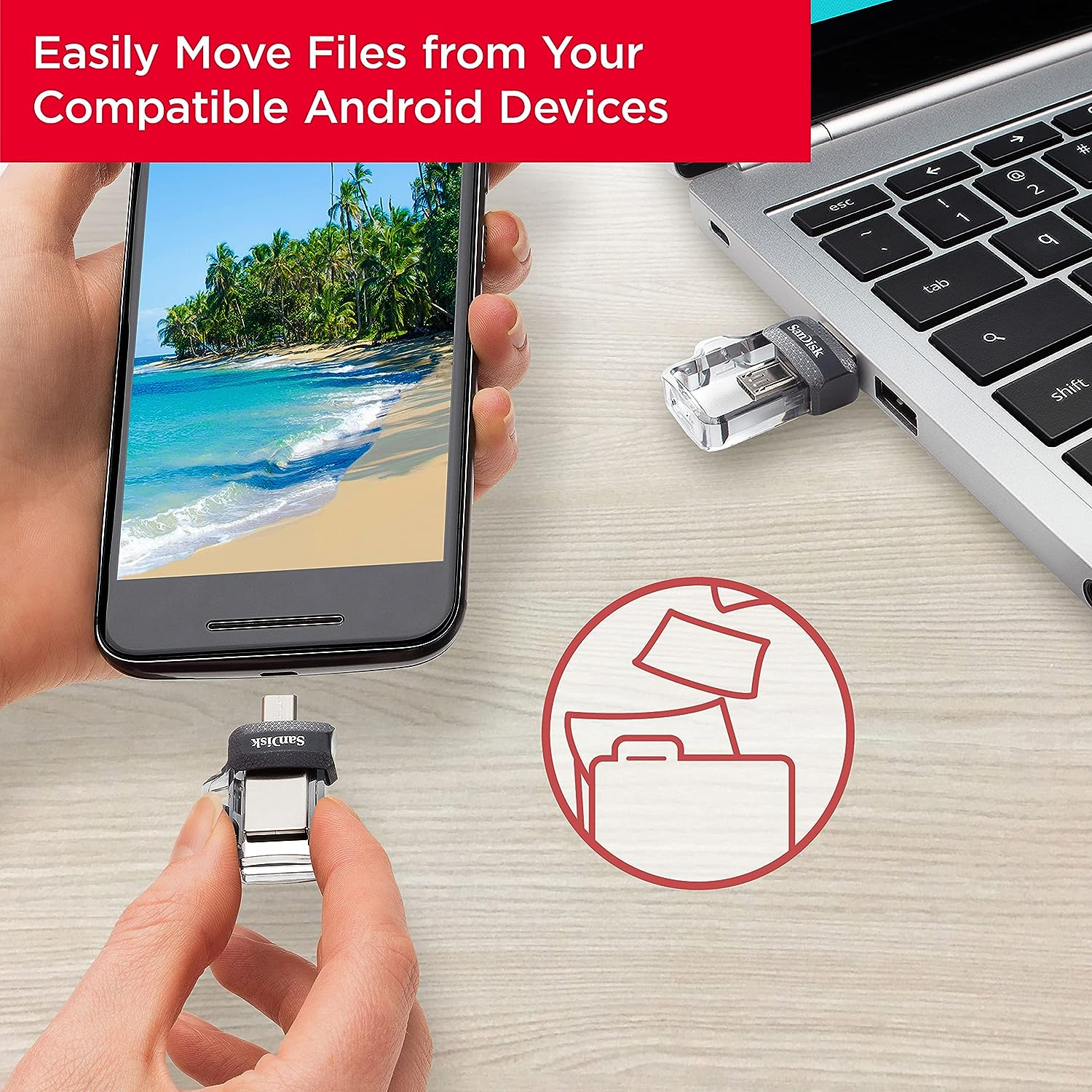 USB memorija Flash Drive SANDISK Ultra Dual M3.0 (256 GB, USB Type-A / Micro-USB 3.2 Gen 1) crni, srebro, prozirno-2
