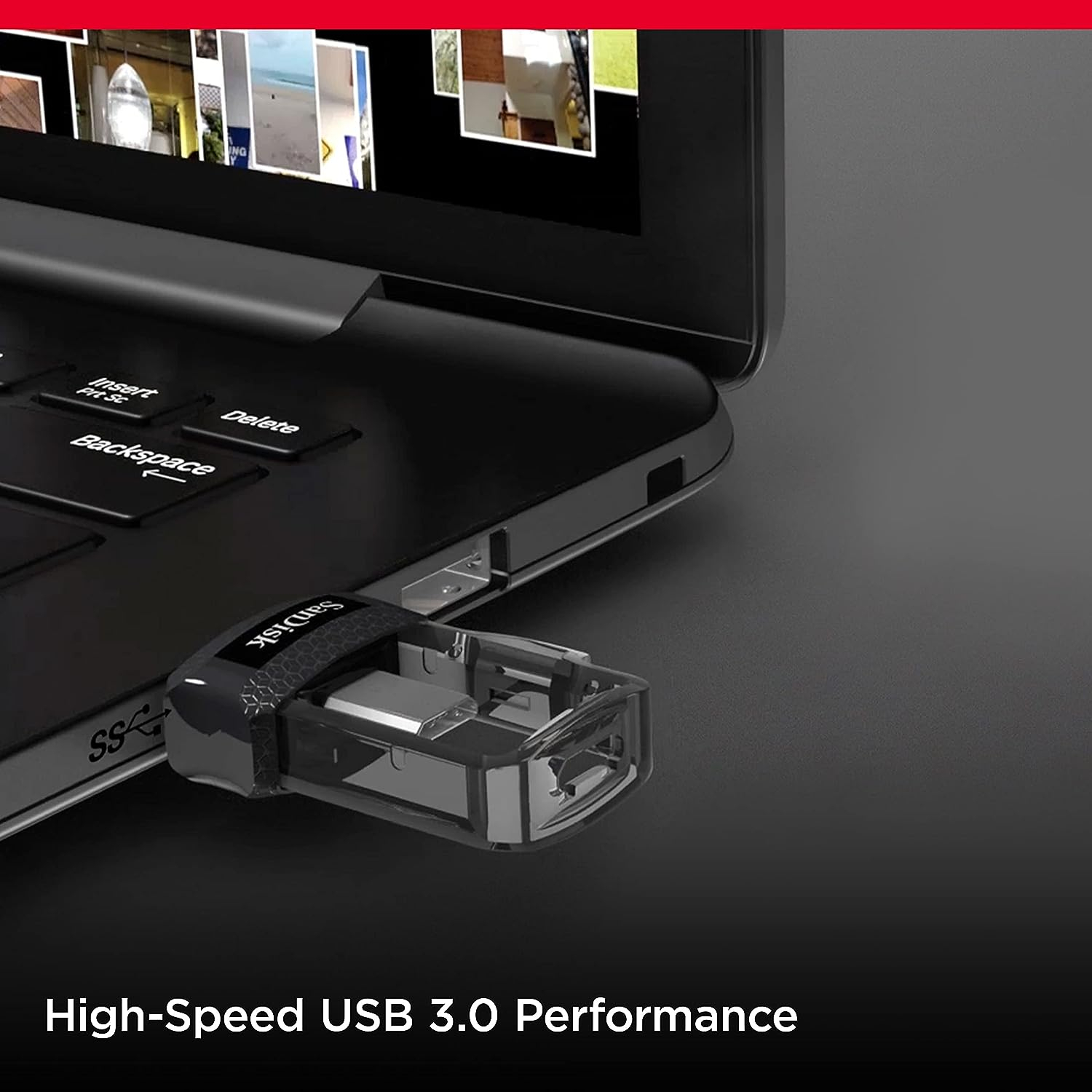 USB memorija Flash Drive SANDISK Ultra Dual M3.0 (256 GB, USB Type-A / Micro-USB 3.2 Gen 1) crni, srebro, prozirno-1