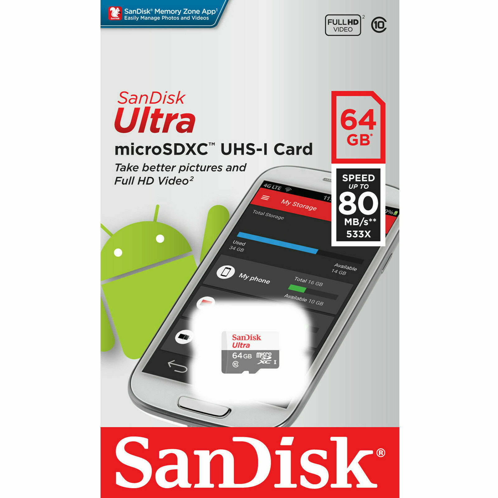 Memorijska kartica SanDisk SDSQUNR-064G-GN3MN 64 GB (MicroSDXC klasa 10)-1