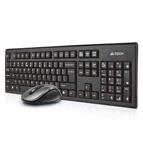 Tipkovnica A4TECH 7100N za stolno računalo s uključenim mišem, RF bežična QWERTY engleska crna – internacionalna non HR tipkovnica-0