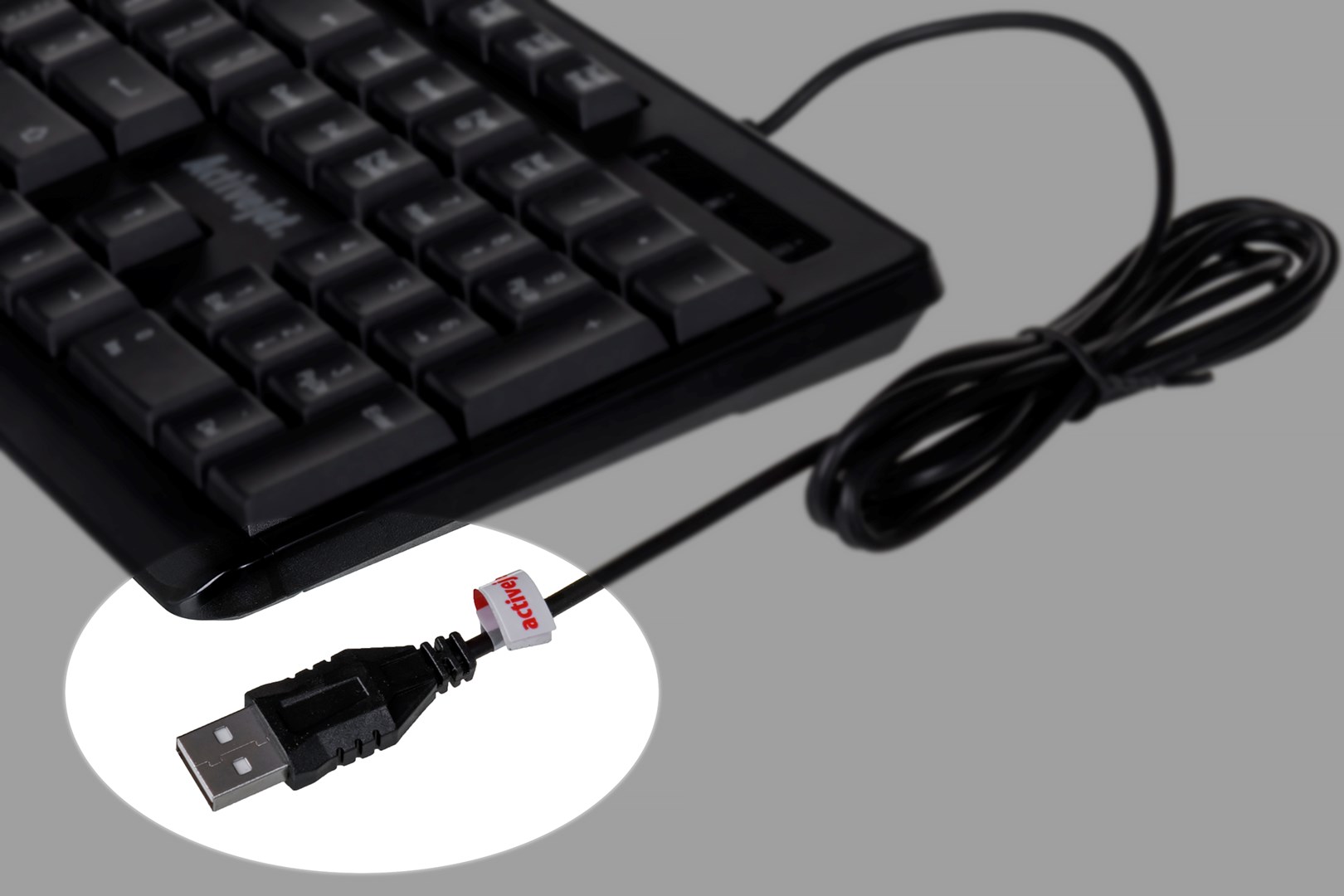 Tipkovnica ACTIVEJET K-3803S (Žična, QWERTY, USB, Crna) – internacionalna non HR tipkovnica-4