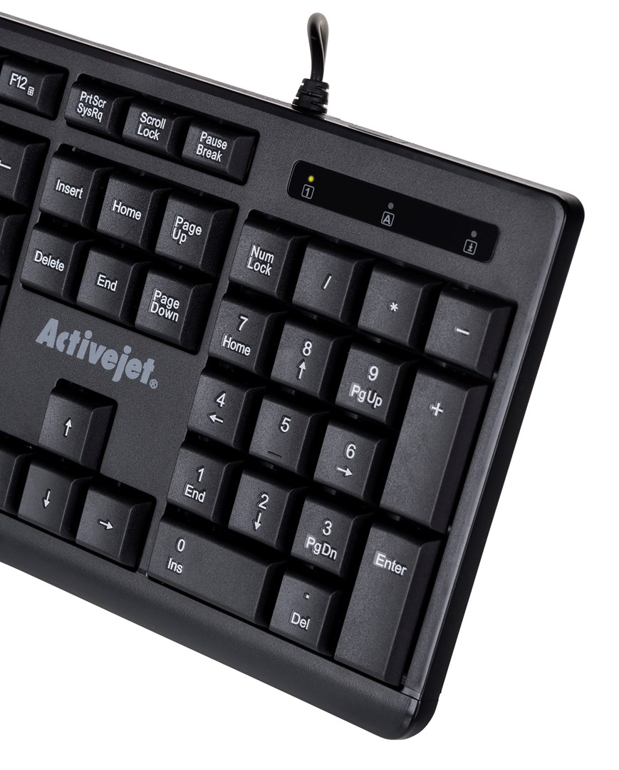 Tipkovnica ACTIVEJET K-3803S (Žična, QWERTY, USB, Crna) – internacionalna non HR tipkovnica-3