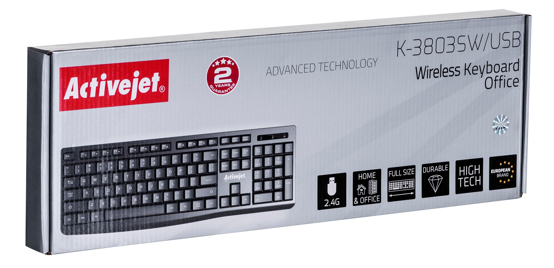 Bežična tipkovnica ACTIVEJET K-3803SW (napajanje 1x 1.5V AAA, crna)-0