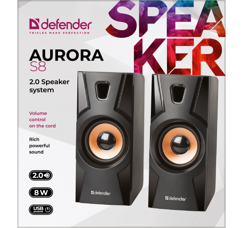 Zvučnici DEFENDER AURORA S8 (2.0, 8 W, USB)-3