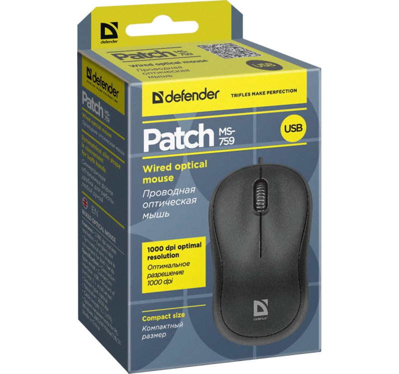 Miš Defender PATCH MS-759 (optički, 1000 DPI, 3P) crni-4