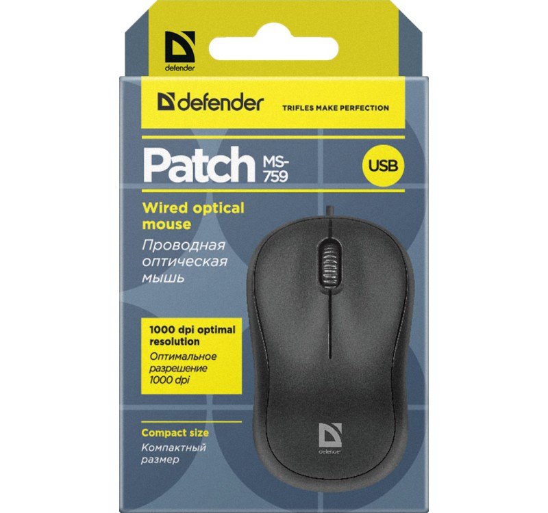 Miš Defender PATCH MS-759 (optički, 1000 DPI, 3P) crni-3