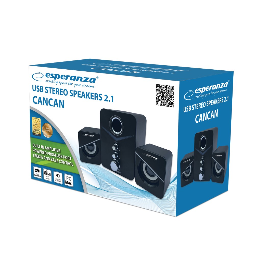 Zvučnički set USB 2.1 ESPERANZA EP153 (6 W) crni-1