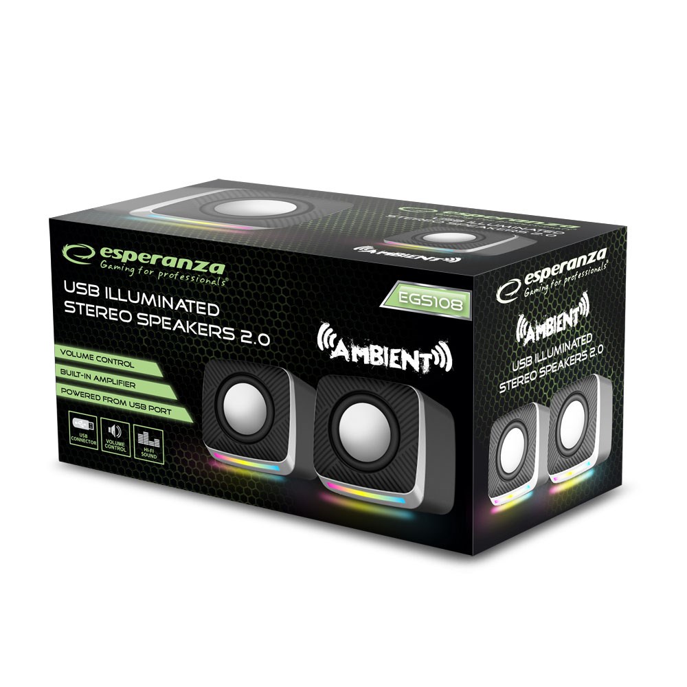 Zvučnici ESPERANZA EGS108 (2.0, LED, 6W) crna-5