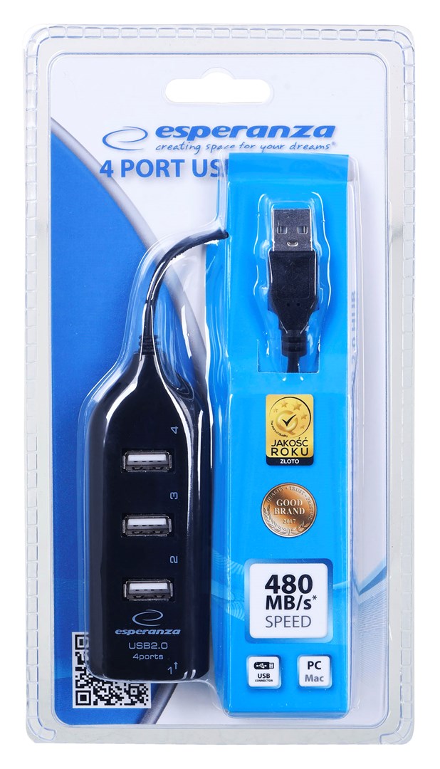 Hub ESPERANZA EA116 (480 Mbit/s) crni-1