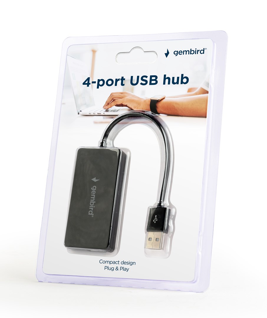 USB hub GEMBIRD UHB-U2P4-04 (USB 2.0, 480 Mbit/s) crni-1