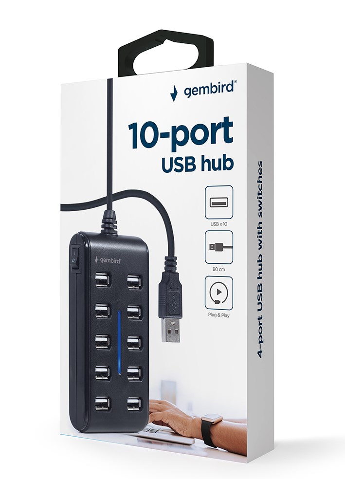 USB hub GEMBIRD UHB-U2P10P-01 (10-port USB 2.0) crni-4