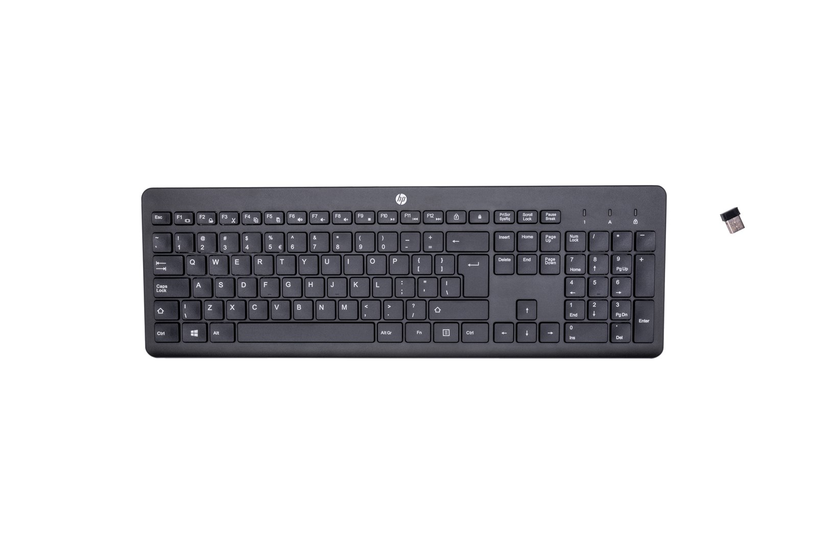 Bežična tipkovnica HP 230 (RF bežična, 2.4 GHz, numerička tipkovnica, USB Type-A, crna)